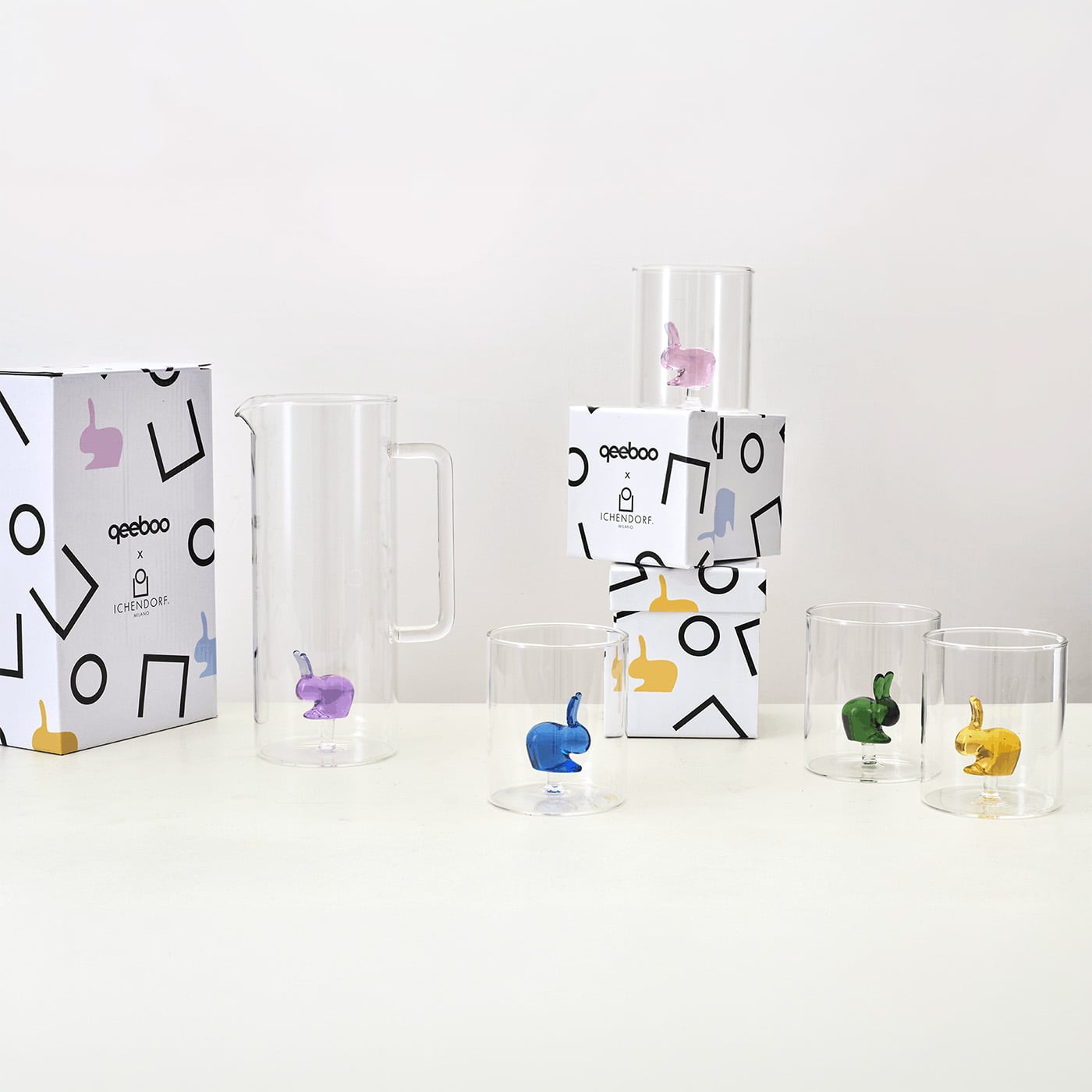 Qeeboo x Ichendorf | Tumbler Rabbit Bicchiere SET 4 PZ