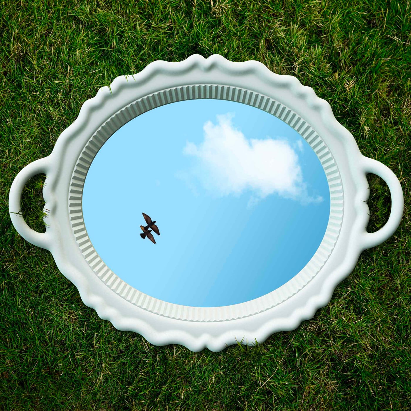Qeeboo Plateau Miroir Specchio con cornice