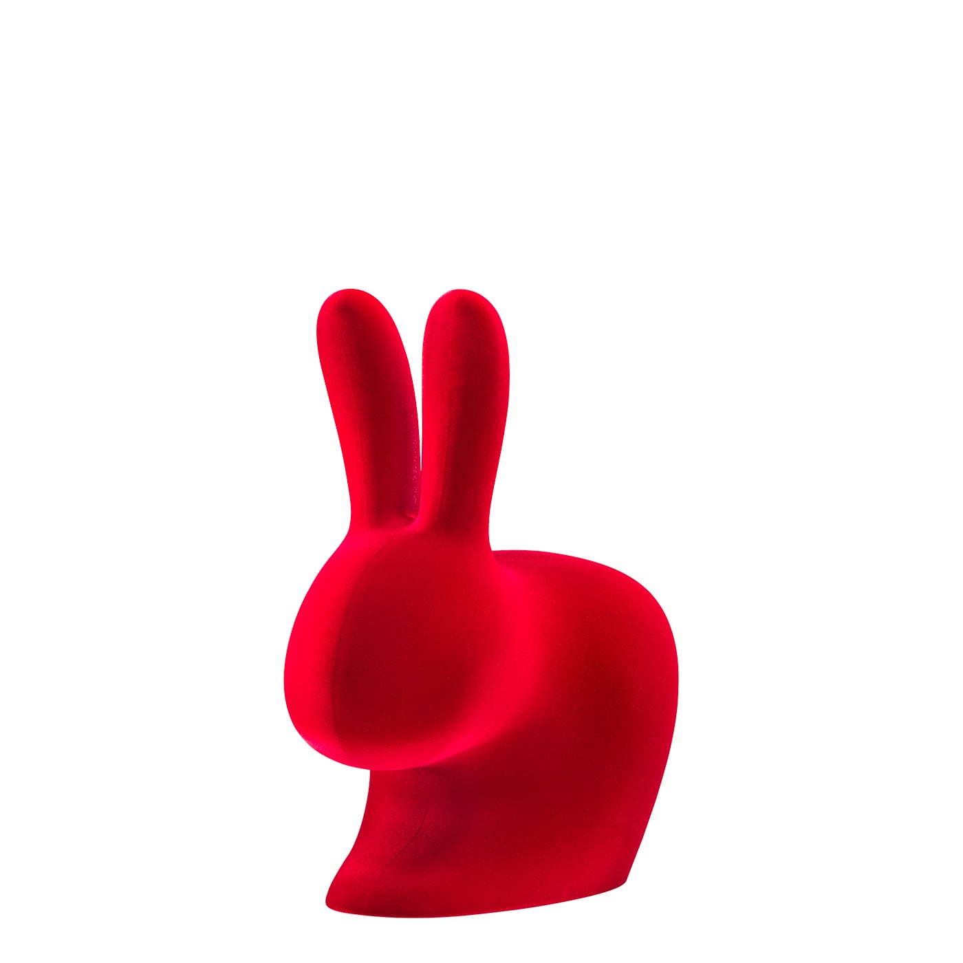 Qeeboo Rabbit Velvet Sedia Baby in polietilene