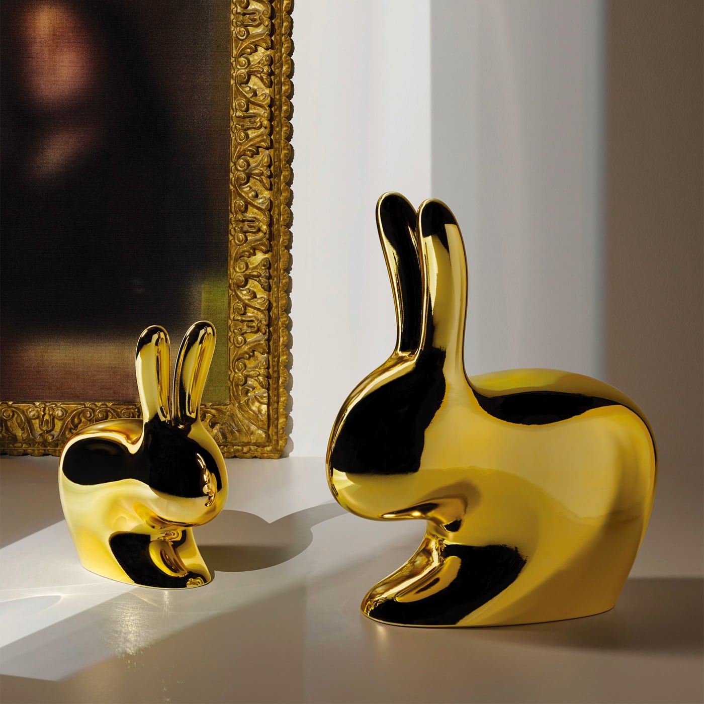 Qeeboo Rabbit Sedia Metal in polietilene