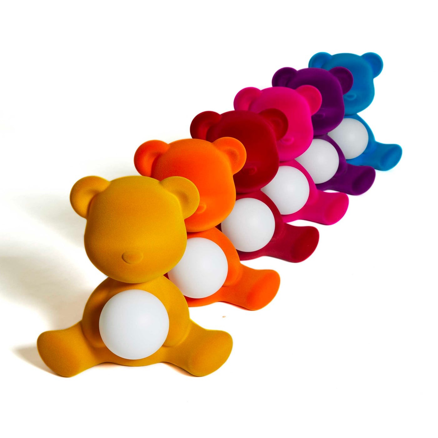 Qeeboo Teddy Girl Velvet Lampada ricaricabile
