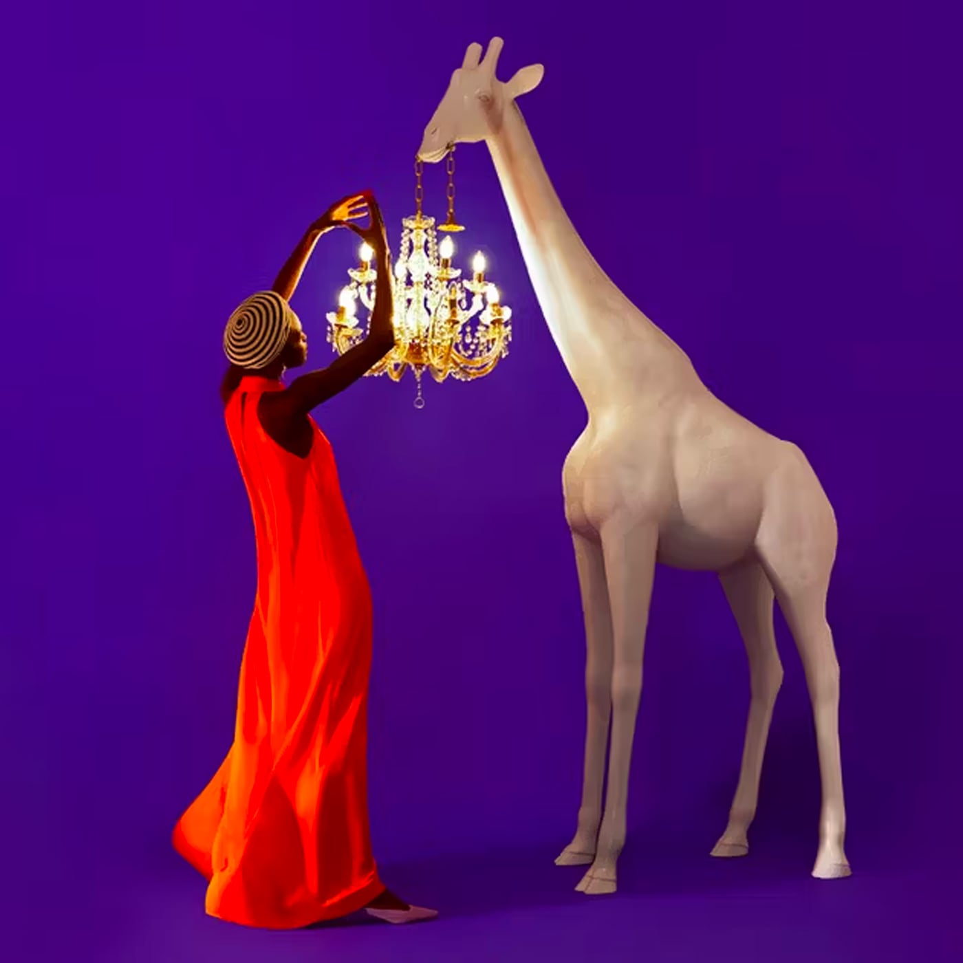 Qeeboo Giraffe in Love M Indoor Lampada in polietilene