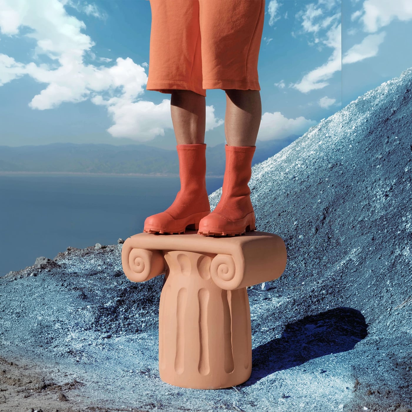 Seletti Magna Graecia Terracotta Capitello Sgabello/Tavolino