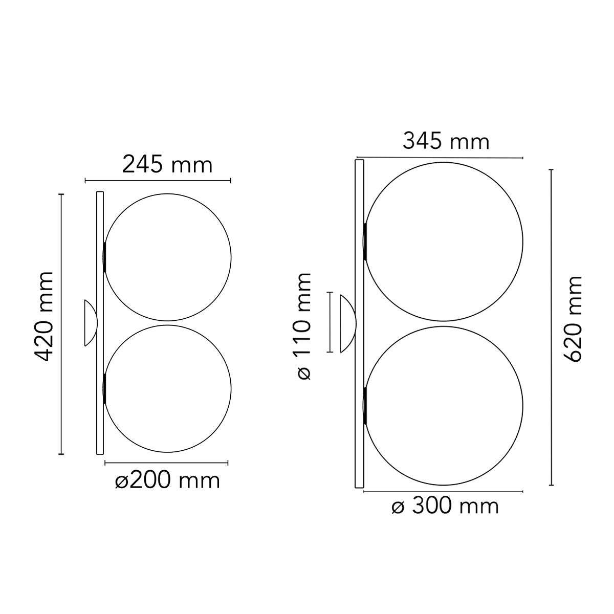 Flos IC CW Double Plafoniera Applique