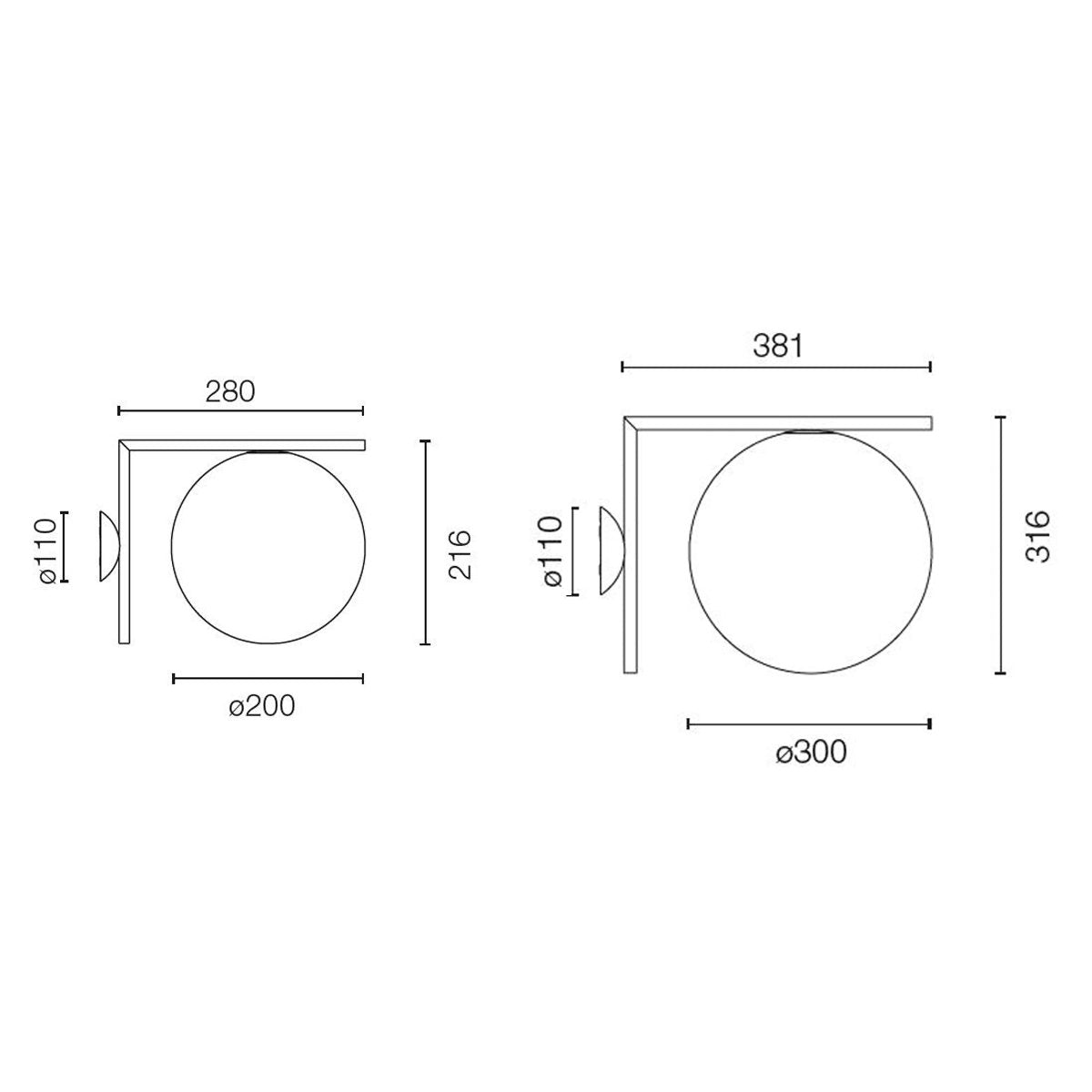 Flos IC CW Single Plafoniera Applique