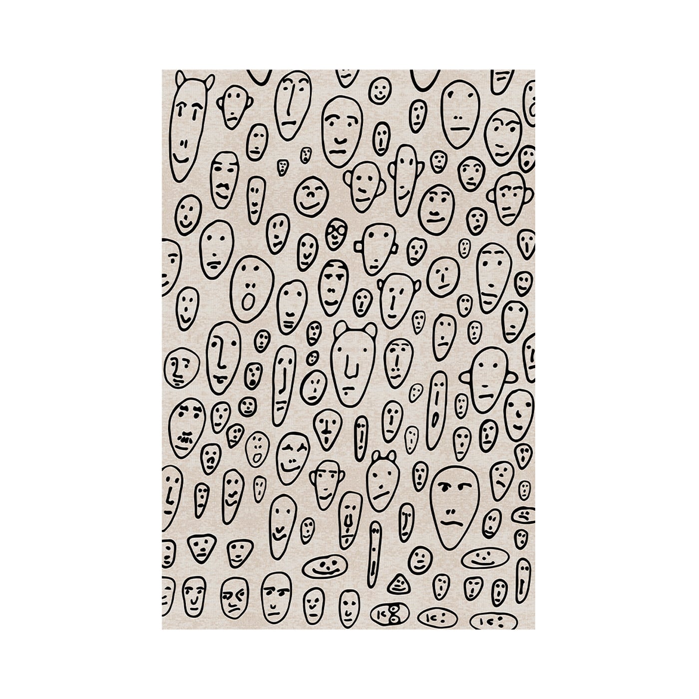 Qeeboo Floating Faces Bianco Tappeto