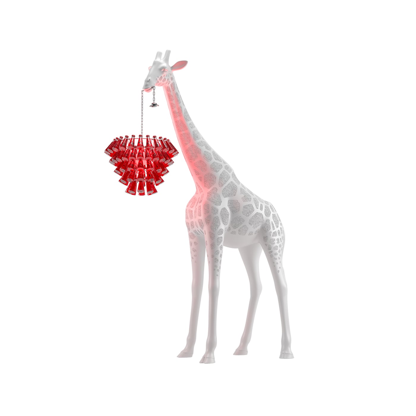 Qeeboo Giraffe in Love M Campari Lampada da terra