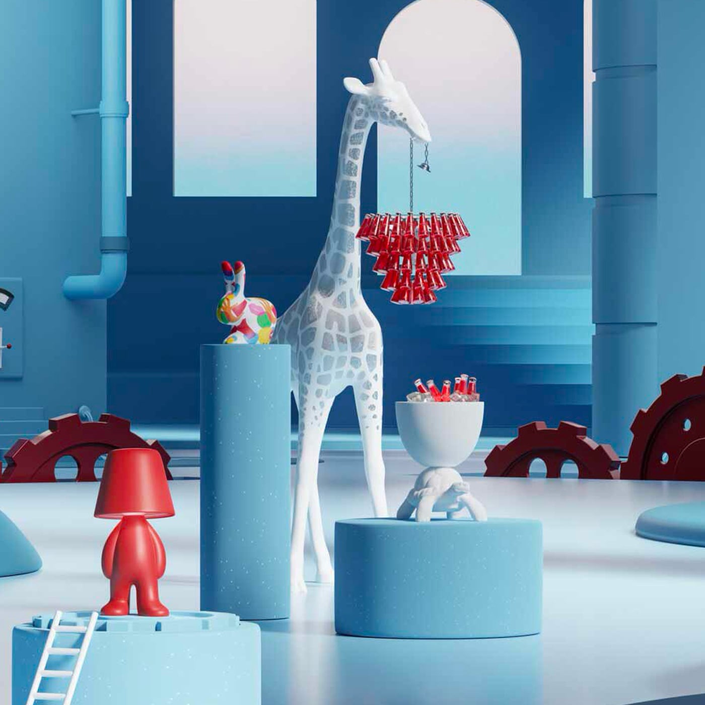 Qeeboo Sweet Brothers Campari Lampada ricaricabile