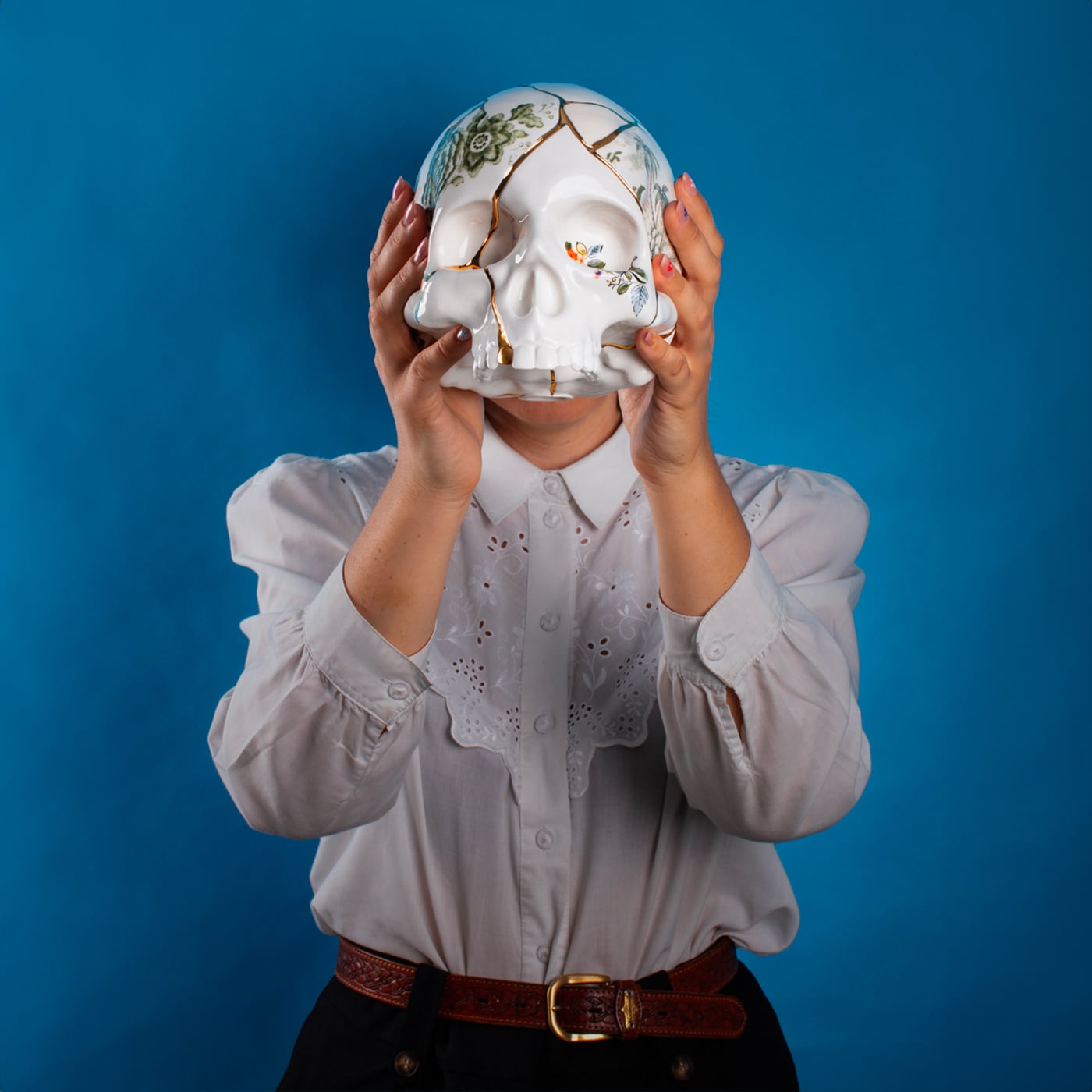 Seletti Skull Kintsugi Soprammobile