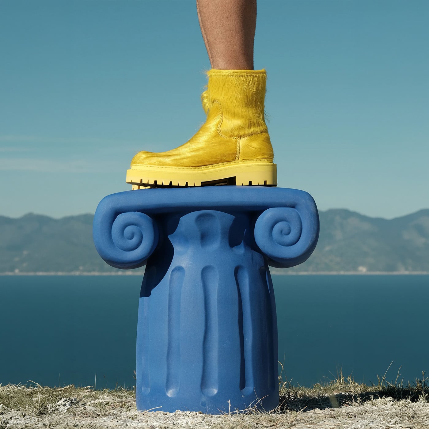 Seletti Terracotta Capitel Blue Sgabello/Tavolino