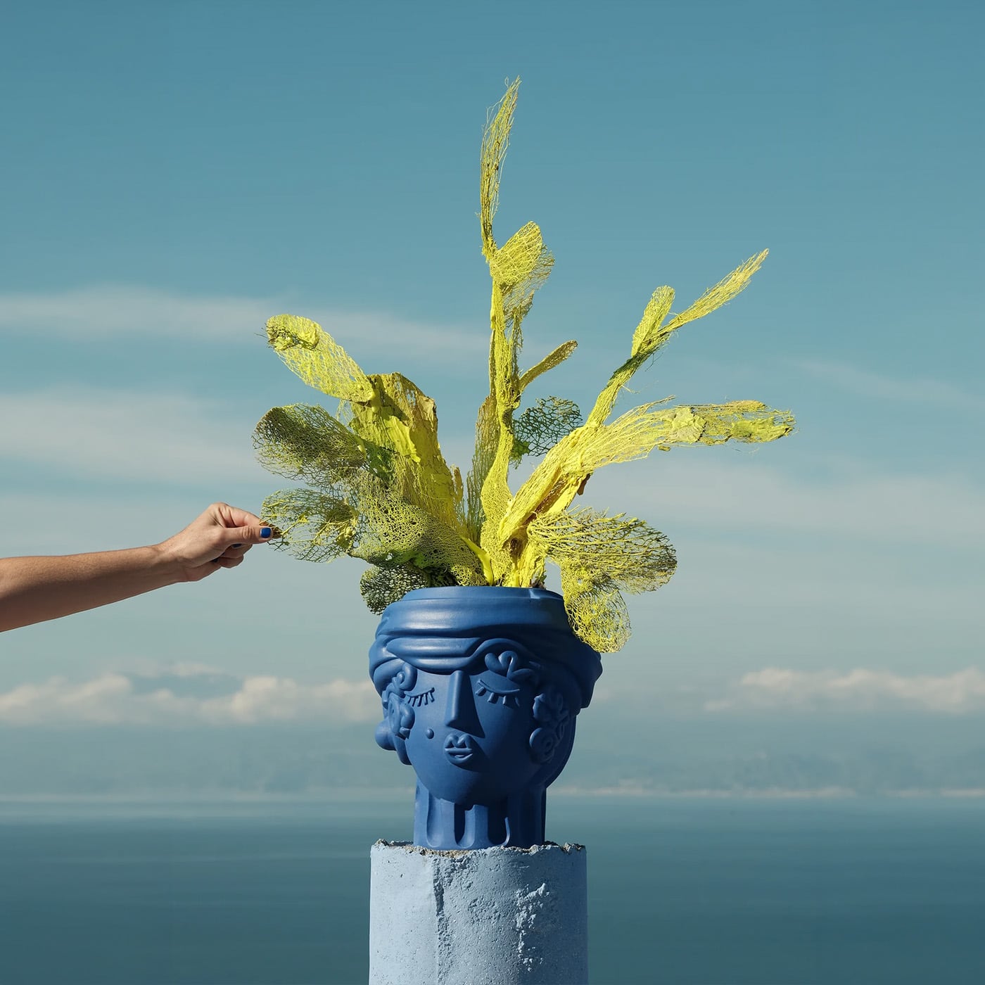 Seletti Terracotta Vase Women Blue
